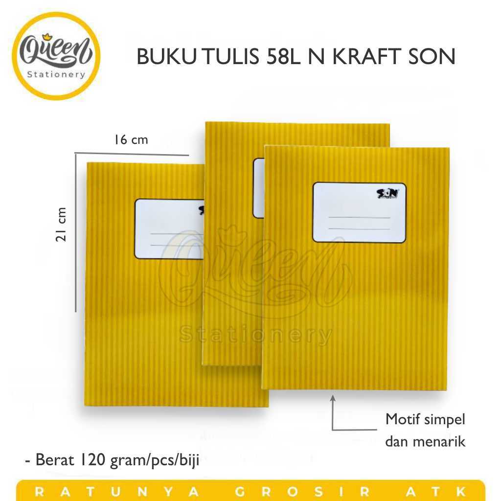 

1 PCS BUKU TULIS 58L N KRAFT SON / BUKU CATATAN / BUKU TULIS SEKOLAH / NOTEBOOK