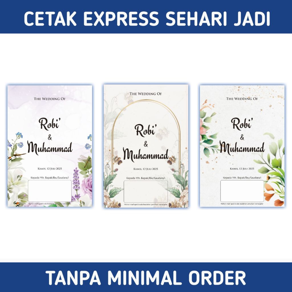Cetak Sehari Jadi Undangan Pernikahan Lipat 3