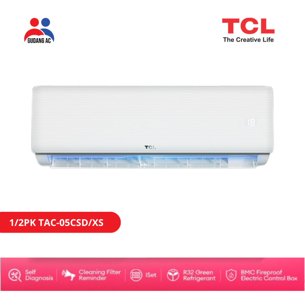 AC 1/2pk TCL TAC-05CSD plus pasang ac pekanbaru