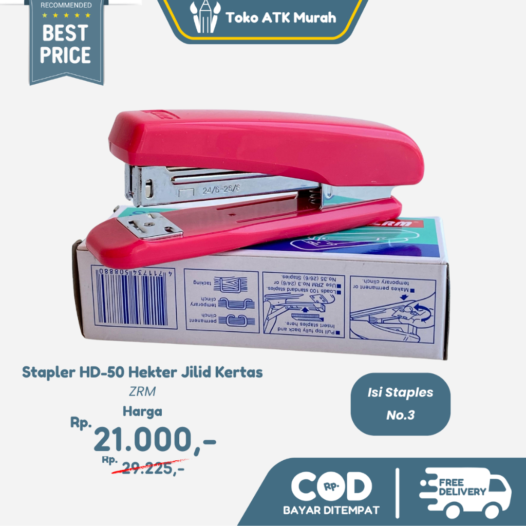 

Stapler HD 50 ZRM / Hekter Penjilid Kertas / Alat Staples Ukuran Besar Kantor & Sekolah