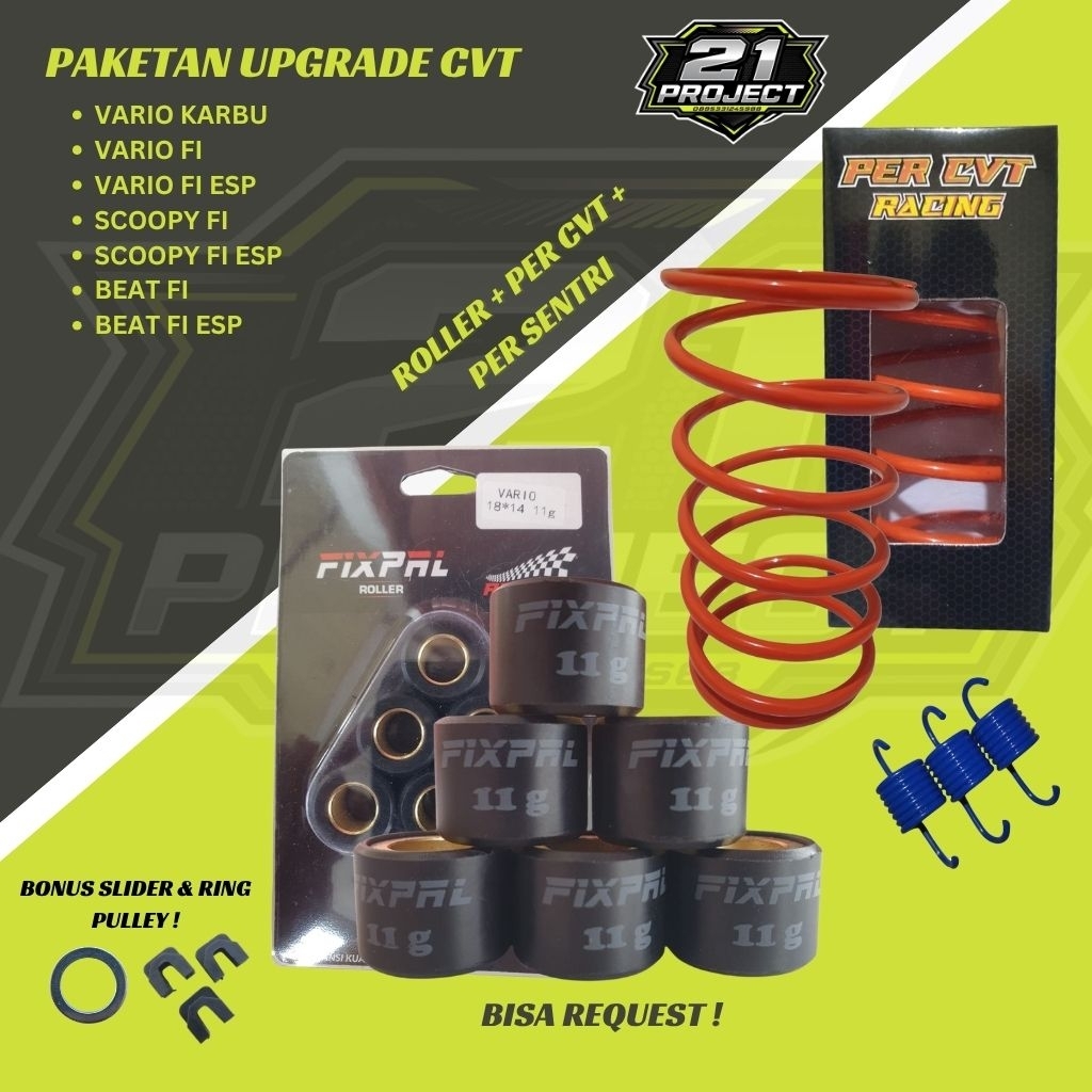 PAKET UPGRADE CVT VARIO 110, BEAT FI, SCOOPY FI, VARIO FI