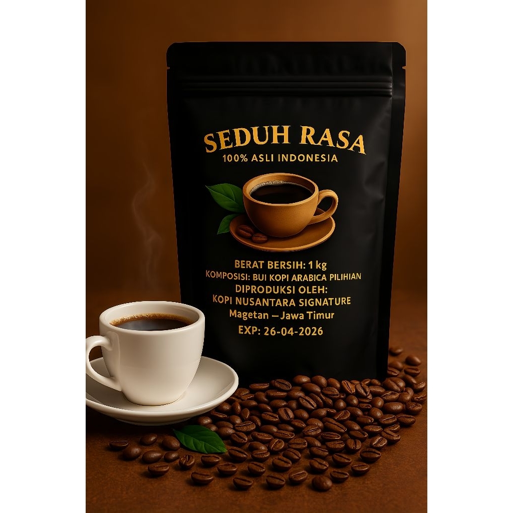 

Kopi Bubuk Arabica 1kg Seduh Rasa - Kopi Hitam Khas Nusantara | Asli Indonesia | Strong & Harum