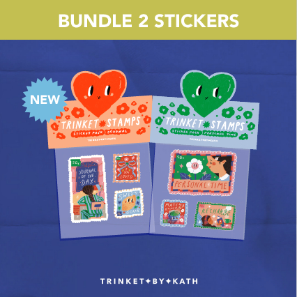 

Bundle Sticker Pack Gel Stamps / Stiker Timbul ilustrasi Waterproof - Trinket by Kath