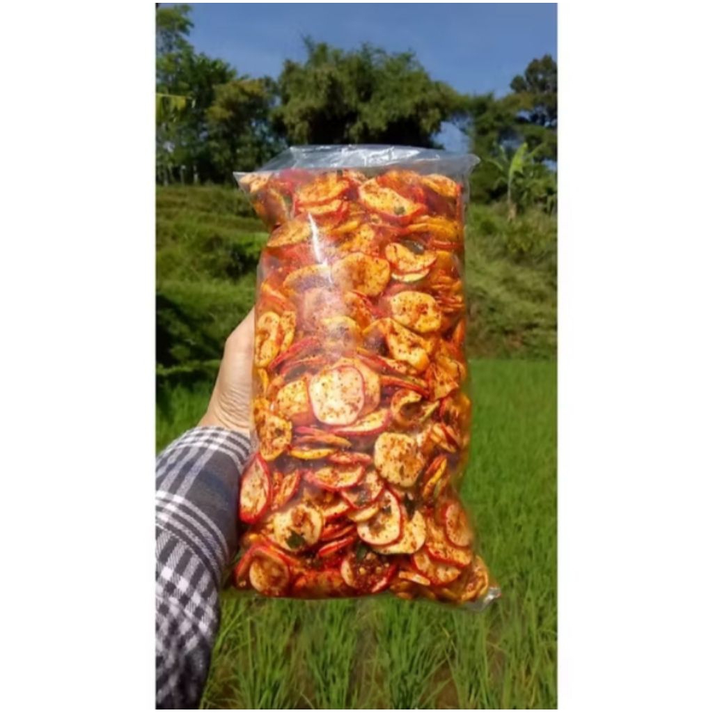 

KERUPUK SEBLAK KERING 350Gram rasa pedas daun jeruk