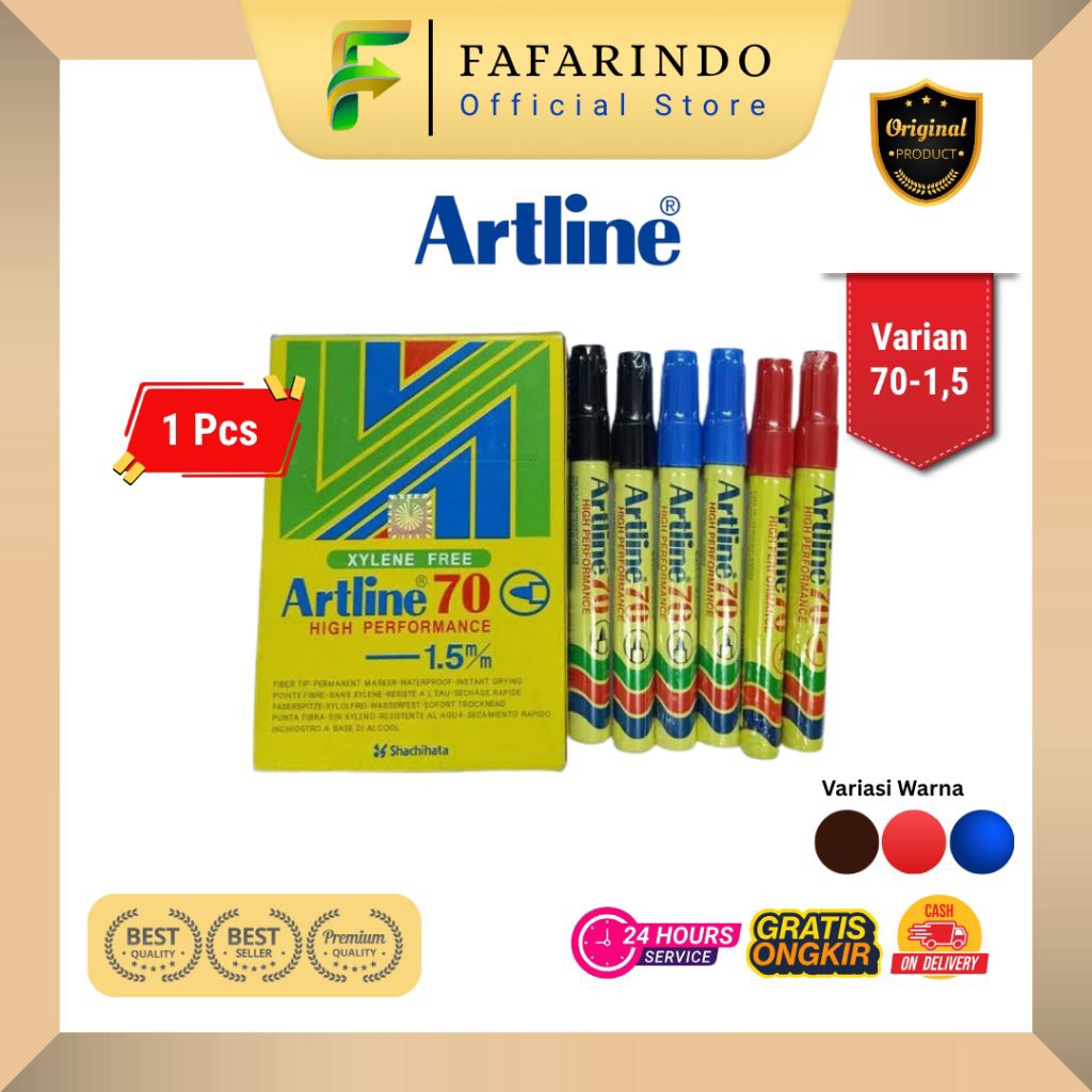 

(PROMO)Spidol Permanent Artline 70 (1.5 mm)/Spidol Permanen/Artline