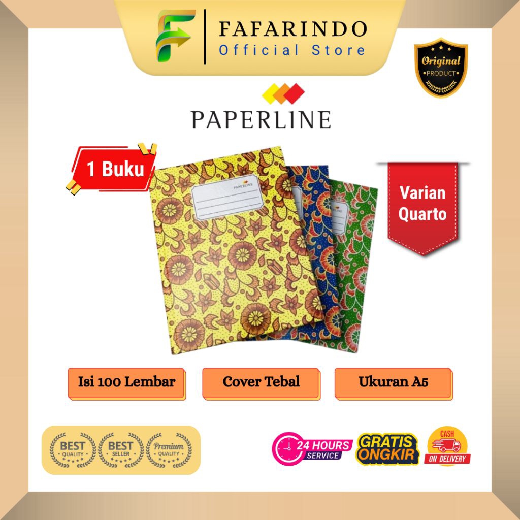 

Buku Quarto Cover Tebal Paperline Termurah!! / Quarto Isi 100