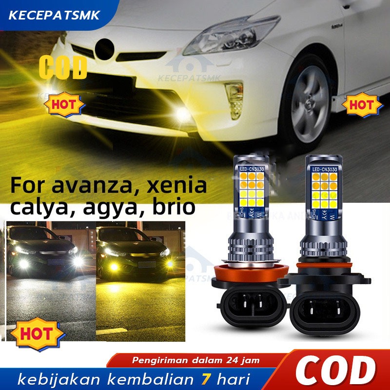 1 Buah Lampu Kabut LED H11 H8 H16(JP) Bohlam untuk Avanza Xenia Calya Agya Brio Lampu Berkendara Dep