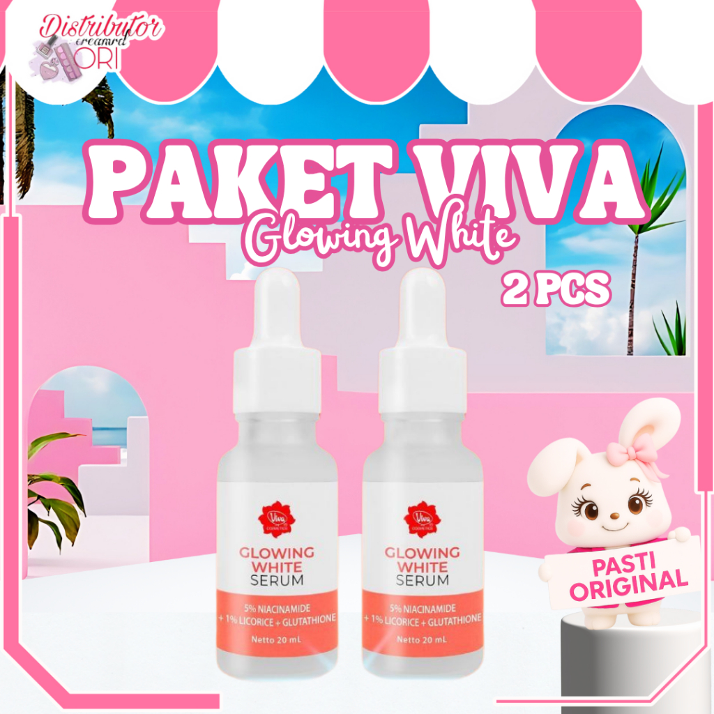 [Paket ISI 2] Viva BUNDLE BUNDLING HEMAT Glowing White Serum with Niacinamide, Licorice & Glutathion