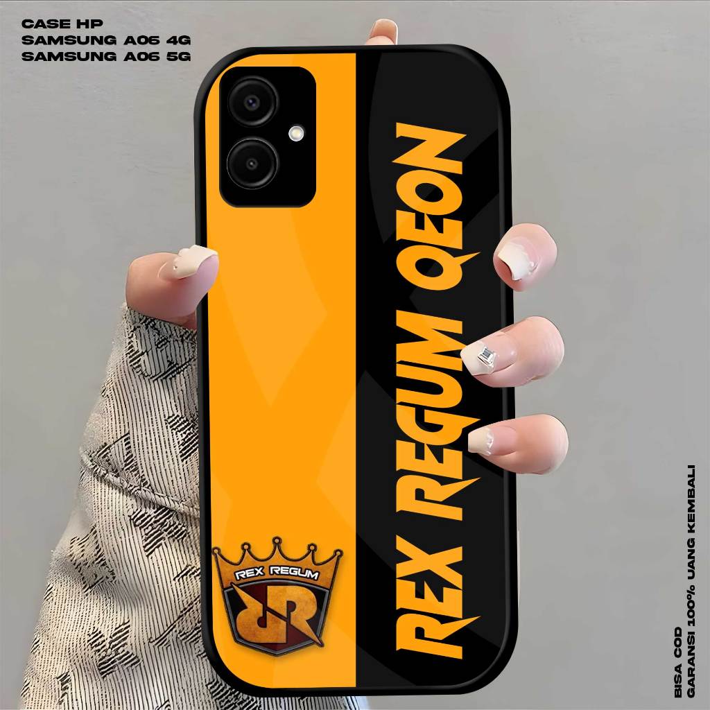 Case Killau Glossy Samsung A06 4G 5G Casing Plate Kaca Motif RRQ Terbaru Neko Case