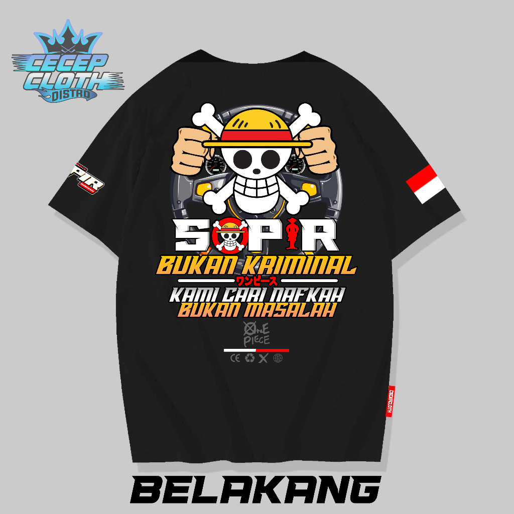 Kaos V3 Pesona Supir Indonesia X One Piece / Baju Pria Wanita T-Shrit combed 24s