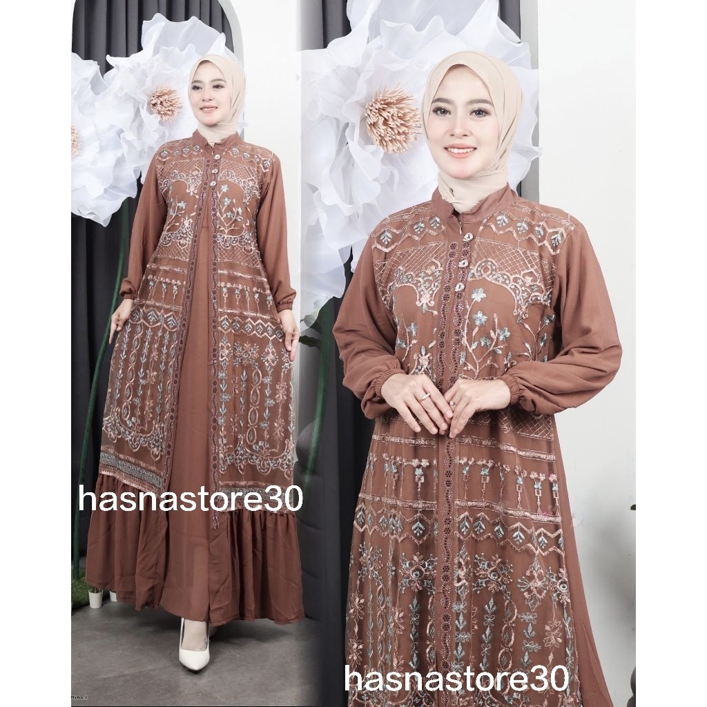 gamis brokat/gamis tile/gamis mewah
