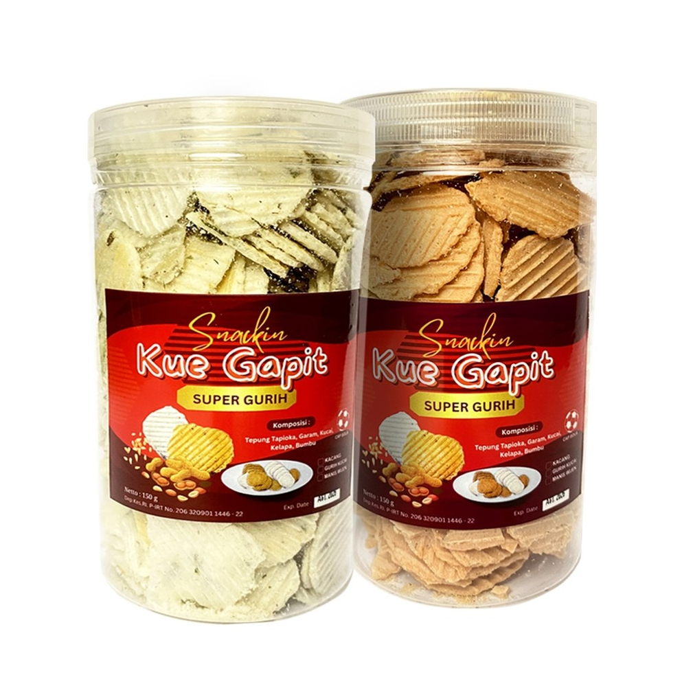 

2 PCS Kue gapit cemilan snack super gurih dan Renyah 1000 ml / 300 gr MANIS + GURIH