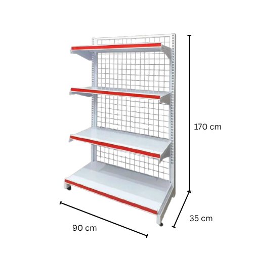 Rak Gondola Minimarket Tipe Single 90x35x170 – Harga Pabrik Murah
