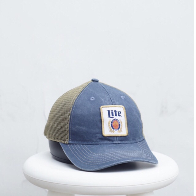 Vintage Miller Lite logo washed trucker hat