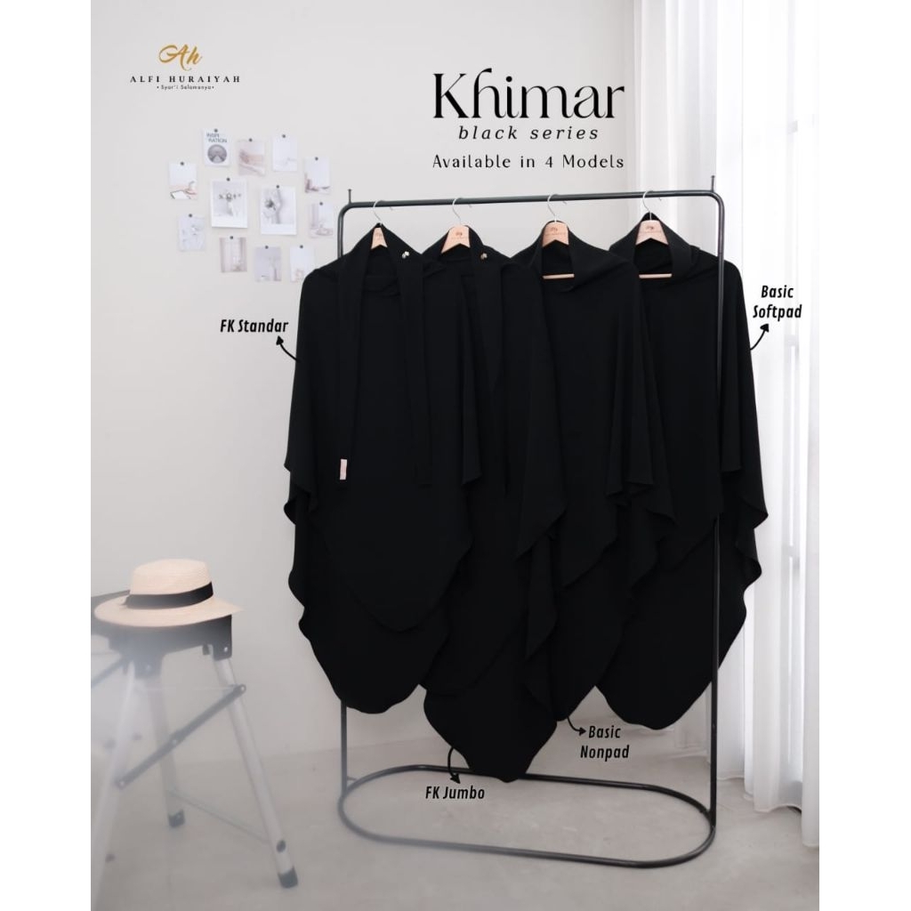 Khimar Soft Ped Black Series Alfi Huraiyah
