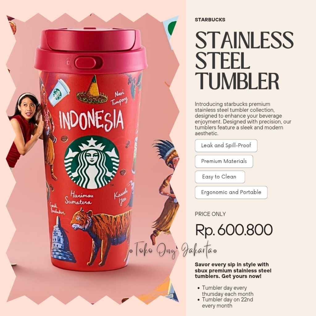 TUMBLER STARBUCKS EDISI KOTA INDONESIA TERBARU JULI 2025 ORIGINAL 100% JASTIP TERPERCAYA