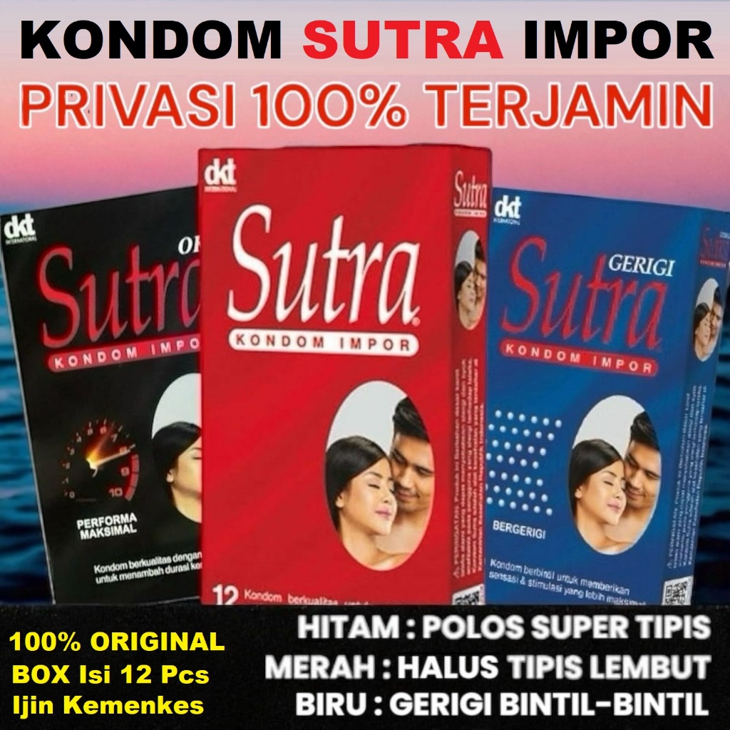 PRIVASI 100% AMAN Kondom SUTRA Impor Ultra Tipis Super Lembut - SUTRA Condom Polos Gerigi All Varian