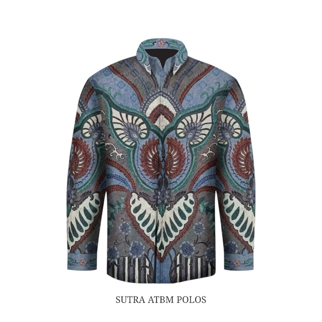 Kain batik tulis sutra atbm polos kemeja batik tulis pria asli 100% original S137