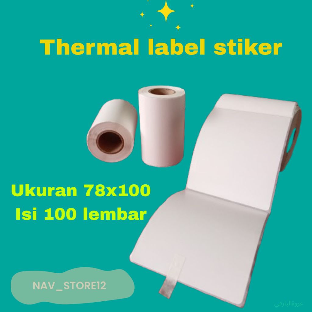 

Promo!! Kertas label stiker thermal resi online 78x100 isi 100 lembar per 1 roll