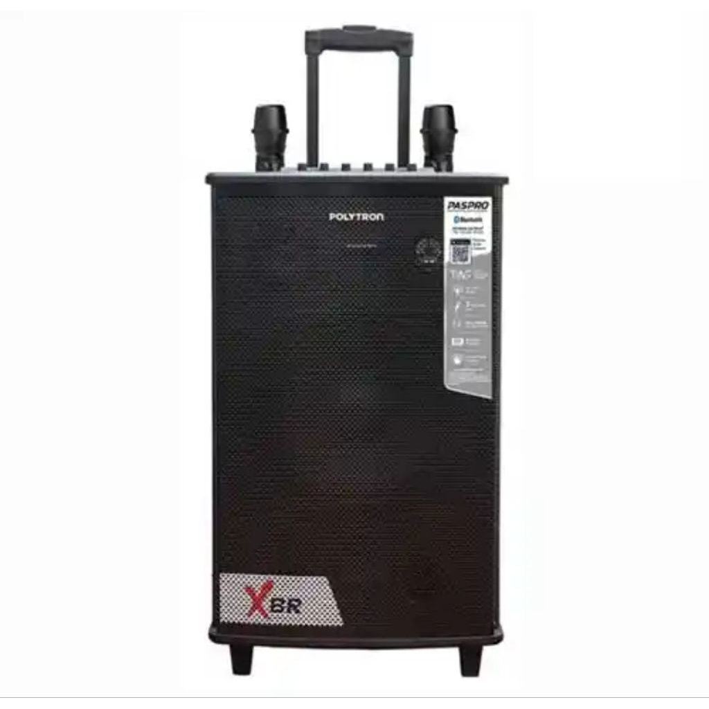 POLYTRON SPEAKER PORTABEL 12" BLUETHOOTH + 2 MIC WIRELES