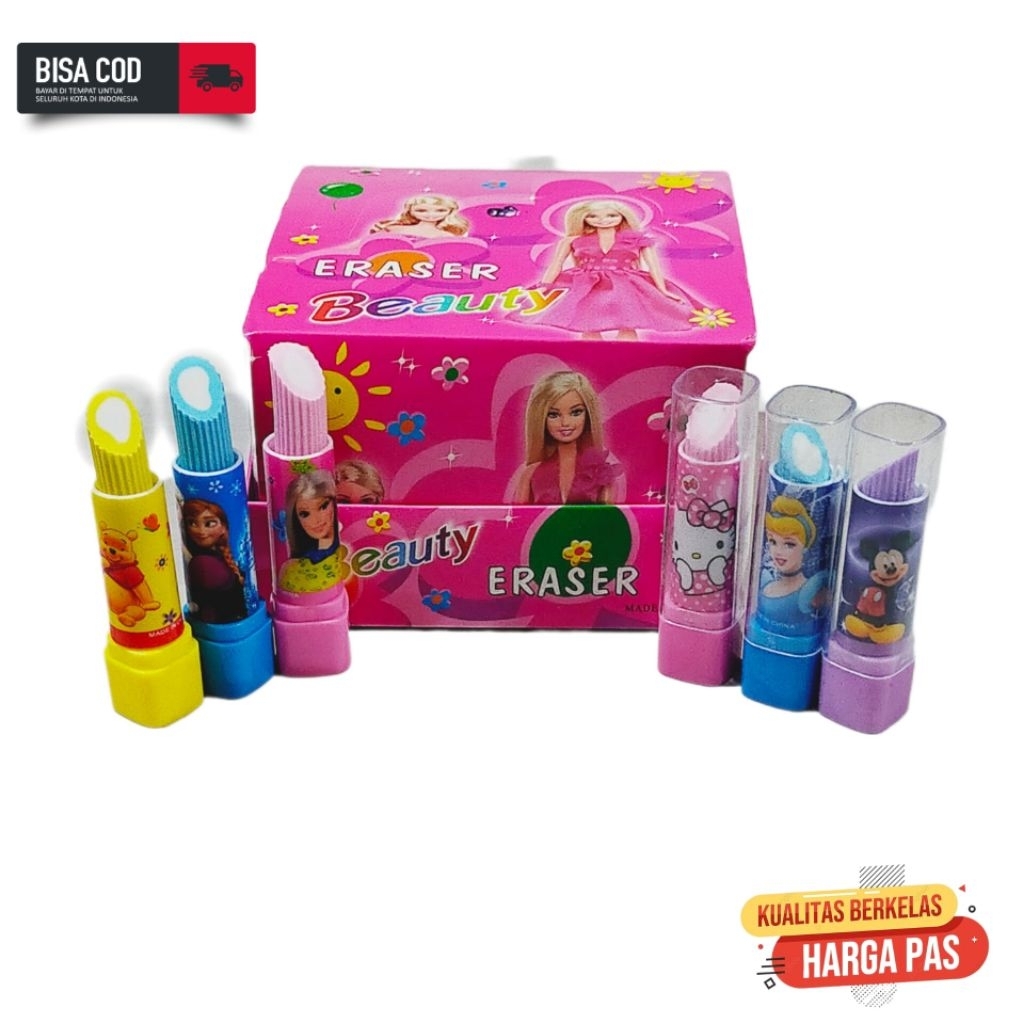 

penghapus lipstik karakter 1 Pack isi 36 pcs