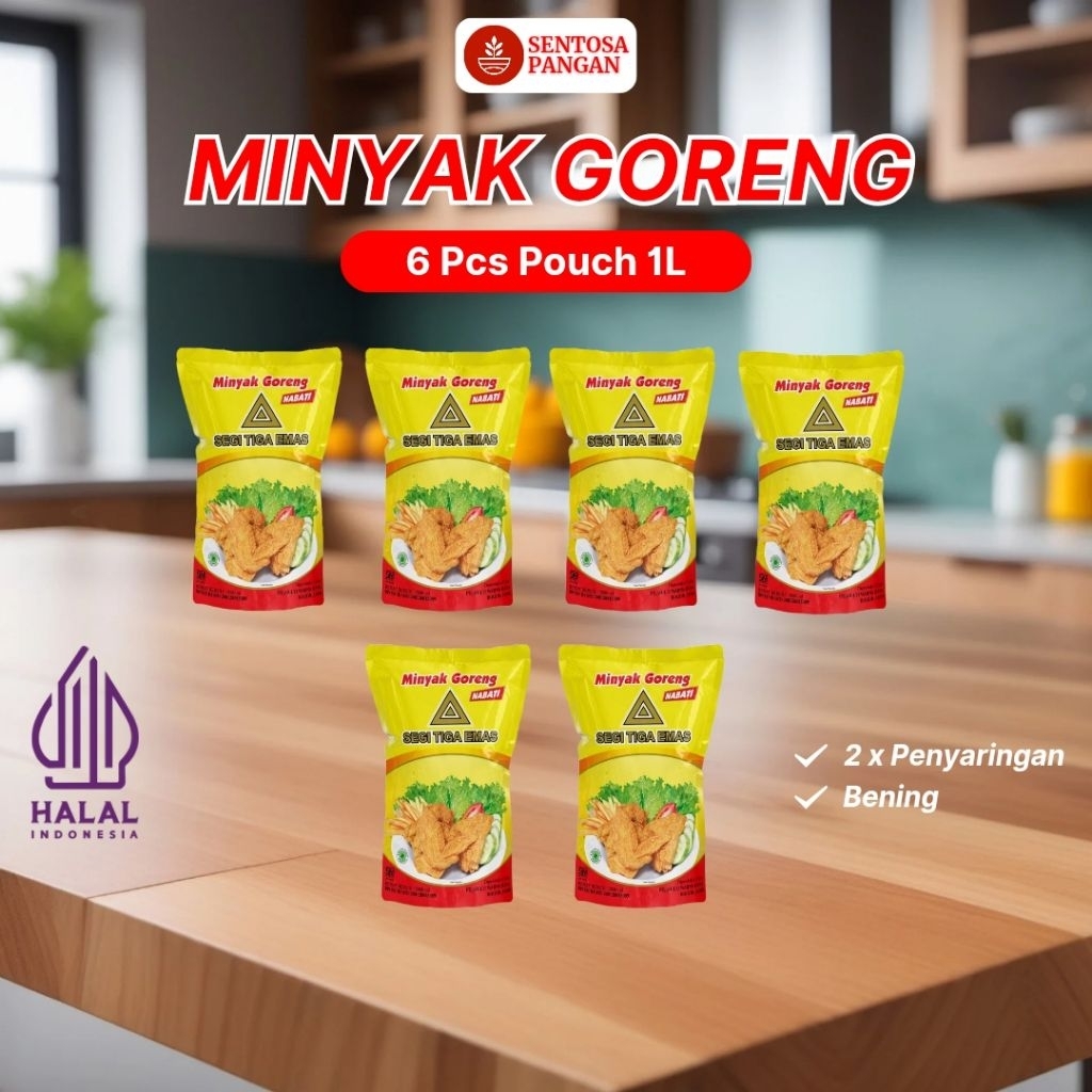 

[Dapat 6] Segi Tiga Emas Minyak Goreng 1 Liter - Jernih, Halal, Hemat