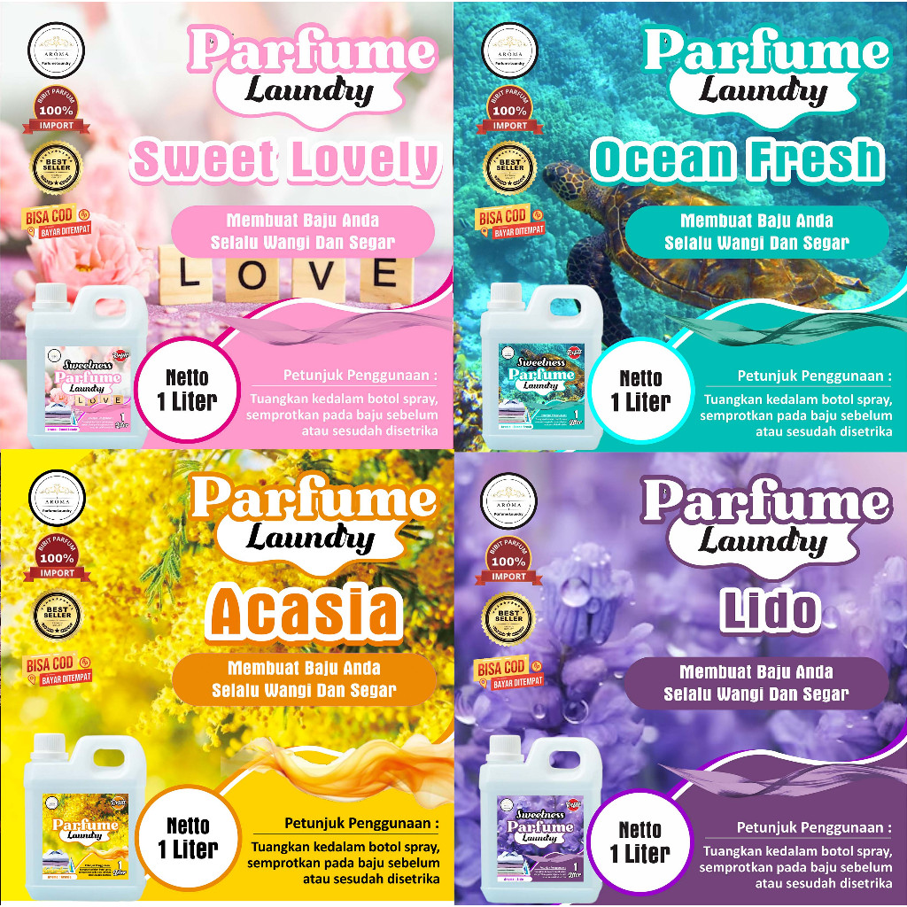 PARFUM LAUNDRY BEST SELLER 1 Liter / Bibit Parfum Import / Parfum Laundry Premium Tahan Lama ( Dunhi