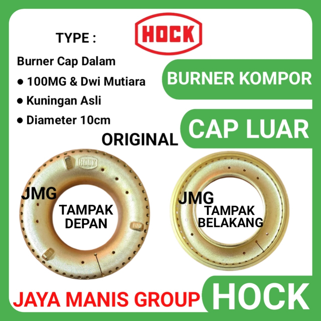Burner kompor Hock Ori 100 mg dan dwi mutiara - kuningan kompor gas hock cap luar