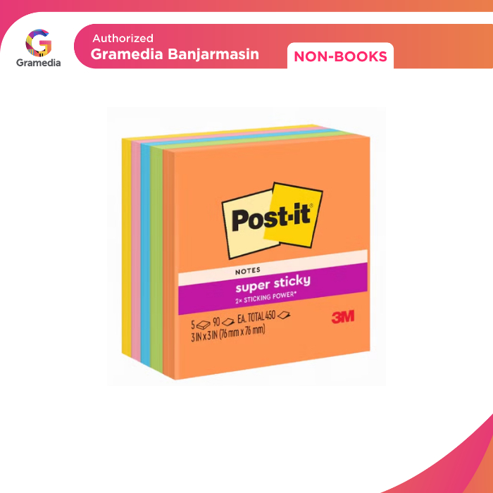 

Gramedia Banjarmasin - Sticky Note 3M Post it Seri 654 5Au