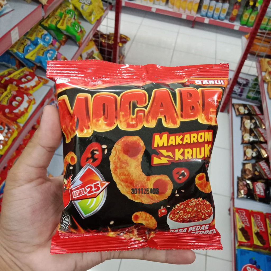 

Mocabe Makaroni lv 25 rasa Pedas Sambal Geprek 24g