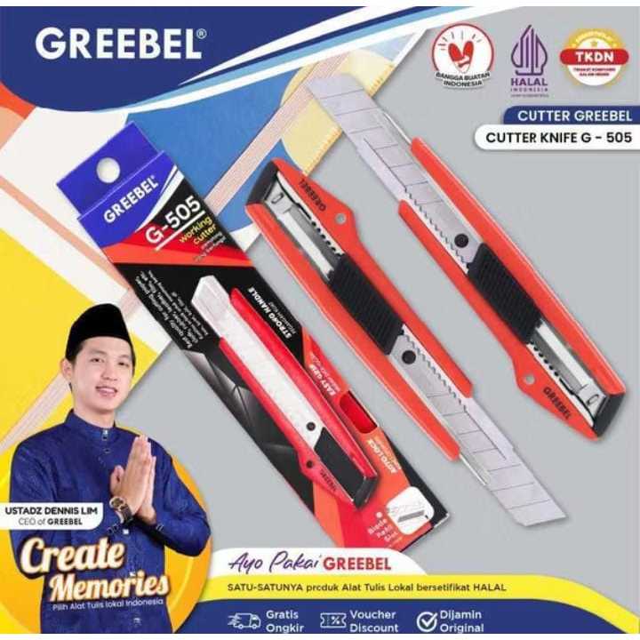 

( 1 BIJI ) GREEBEL Cutter ( G-505 ) Cuter Besar / Anti Karat Cuter Tajam