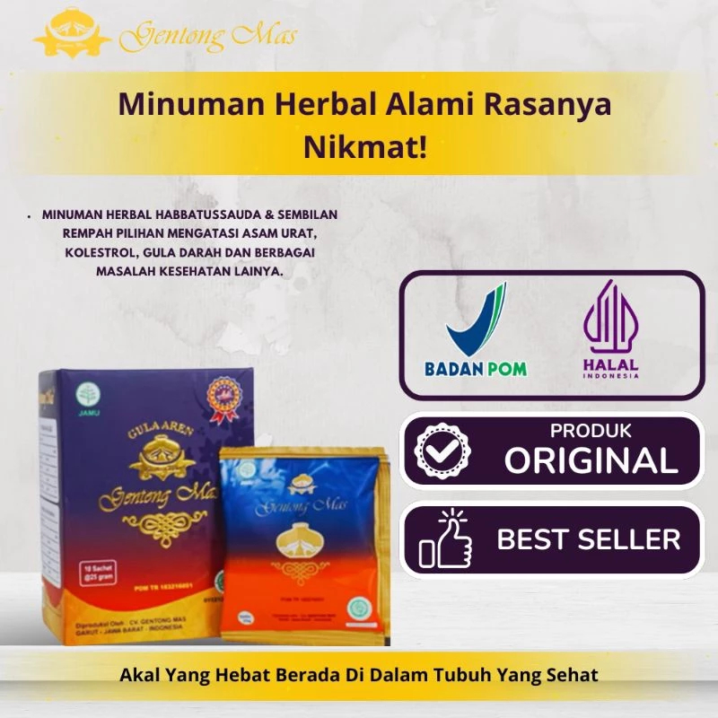 

Gentong Mas - Paket Hemat 5 Box - Minuman Herbal Gula Aren instan dan Habbatussauda