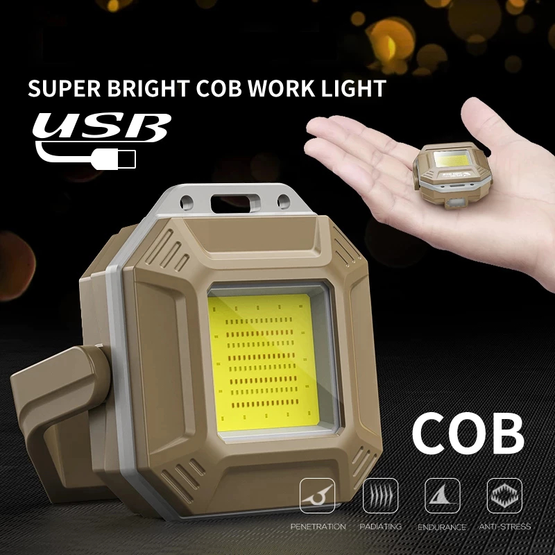 COD Senter Led Cob Multifungsi Magnetik / Senter Cob Mini Work Light White/Yellow/Red Magnet Recharg