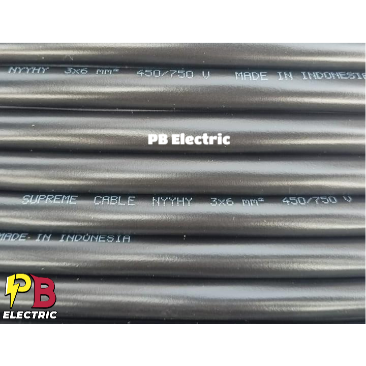 Kabel NYYHY 3 x 6 mm Merk Supreme / Kabel NYMHY 3x6mm Supreme / NYMHY 3 x 6 Supreme / Supreme NYYHY 