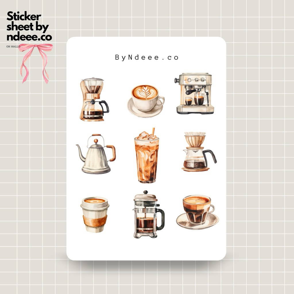 

Sticker Sheet | Coffee | journal stickers, calendar, planner stickers, scrapbook stickers, cozy art