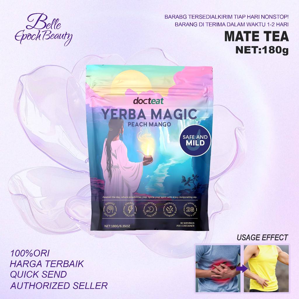 

Docteat Yerba Magic Peach Mango Flavor 180g - Teh Pengontrol Makan Alami, Kurangi Lapar,Rasa Kenyang Berkualitas,Campuran Herbal