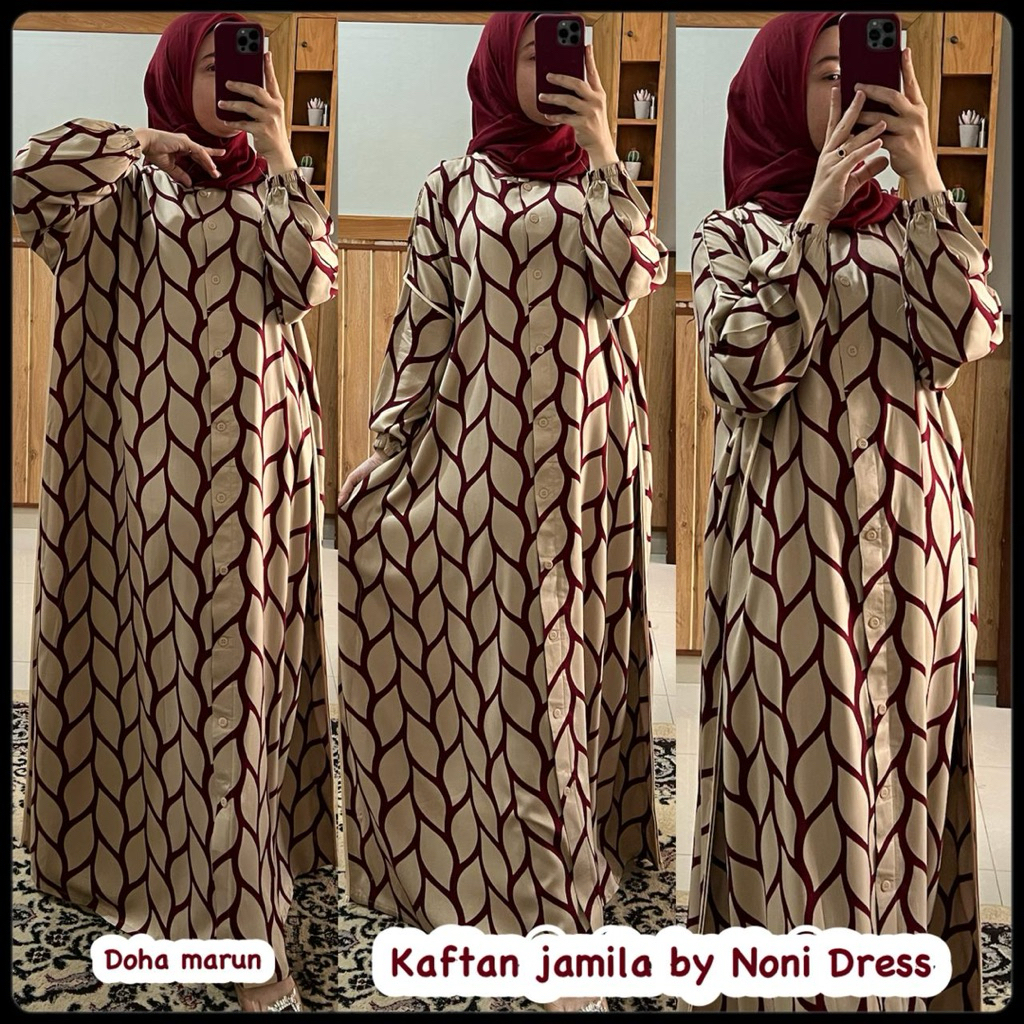 Daster Arab NONI JAMILAH Maxi Dress Gamis Hitam Kaftan Twill Premium Big Size