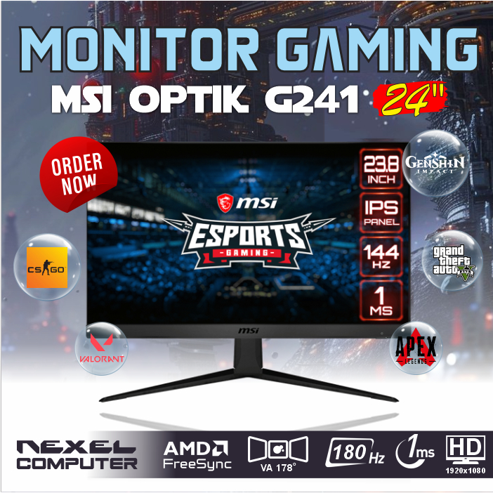 GAMING MONITOR MSI Optix G241 24" 144Hz