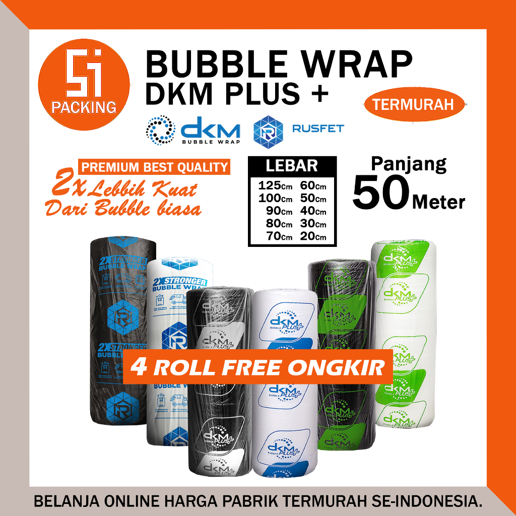 

Plastik Bubble Wrap 125cm X 50m Dkm Plus Bubblewrap Roll 40cm 30cm x 50m