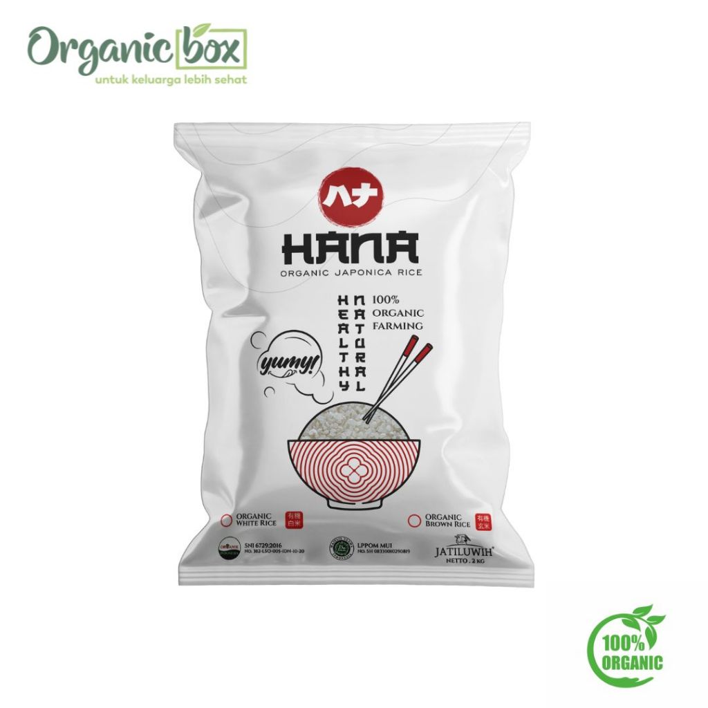 

BERAS JEPANG HANA PUTIH ORGANIK 2KG Jatiluwih