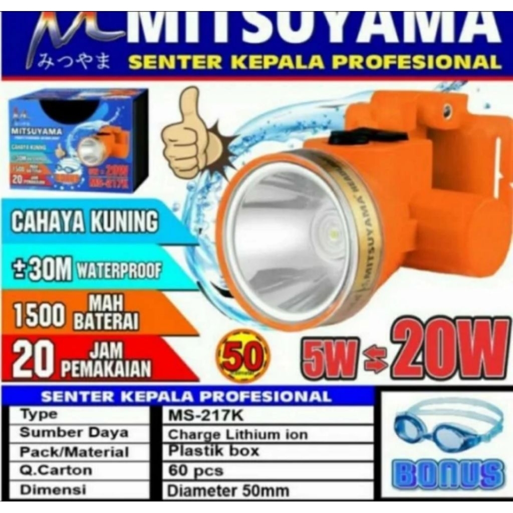 Senter Selam Mitsuyama MS-217P - Senter Selam Cahaya Putih Kuning