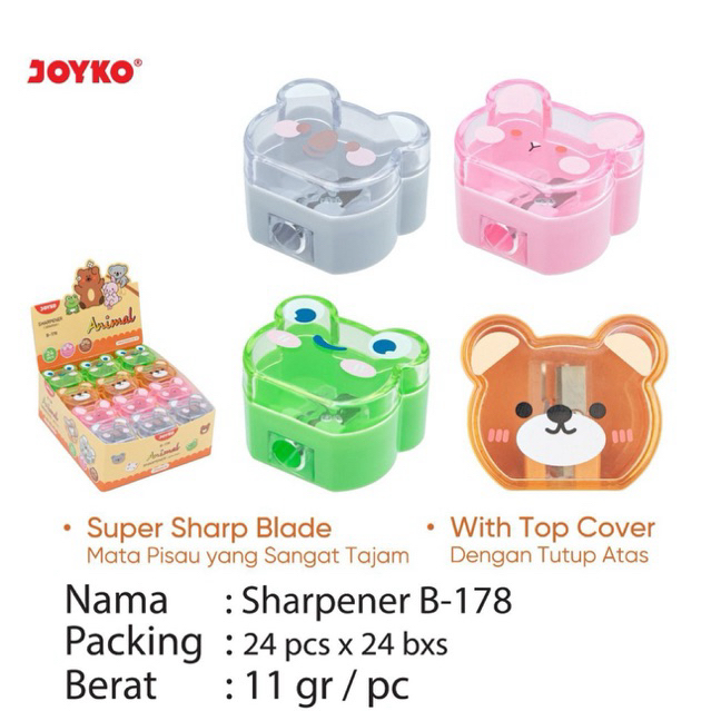 

( 1 pcs ) Rautan B 178 / Sharpener / Kerukan Lucu B178 / Serutan / Peruncing B-178 Joyko