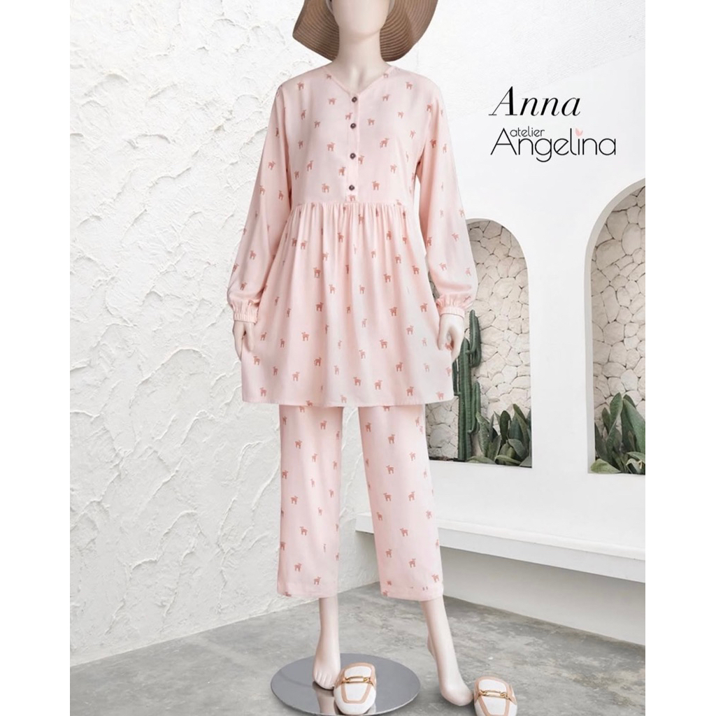 [SIAP KIRIM] ANNA PAJAMAS STARLA GREY ANNA WOODLAND SHEERBLISS BASIC VISCOSE SIZE S BY ATELIER ANGEL