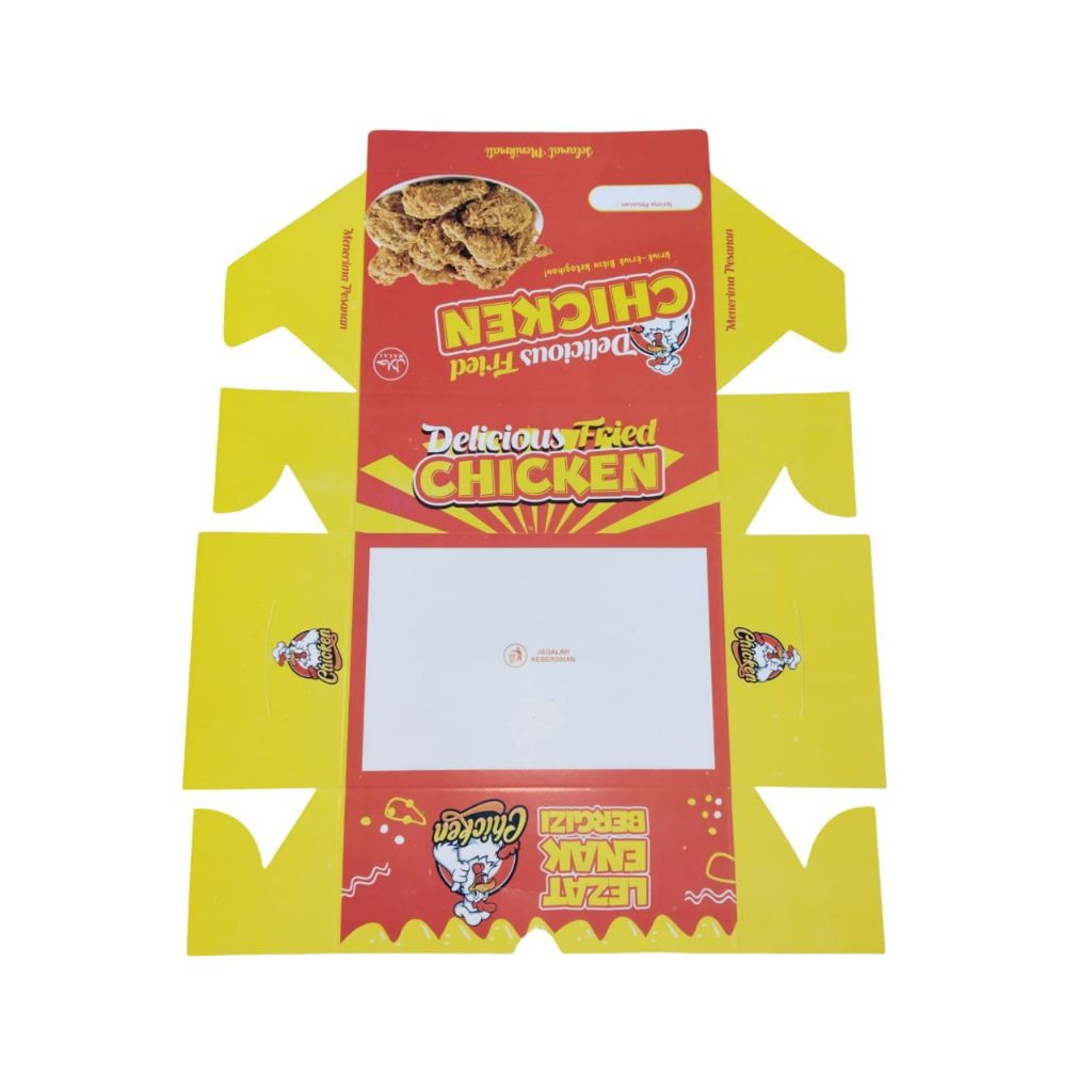 

100 Lembar Dus Wadah Fried Chicken Ukuran 15x10x6 cm / Wadah Fried Chicken / Box Fried Chicken / Kemasan Fried Chicken / Kardus Bungkus Fried Chicken