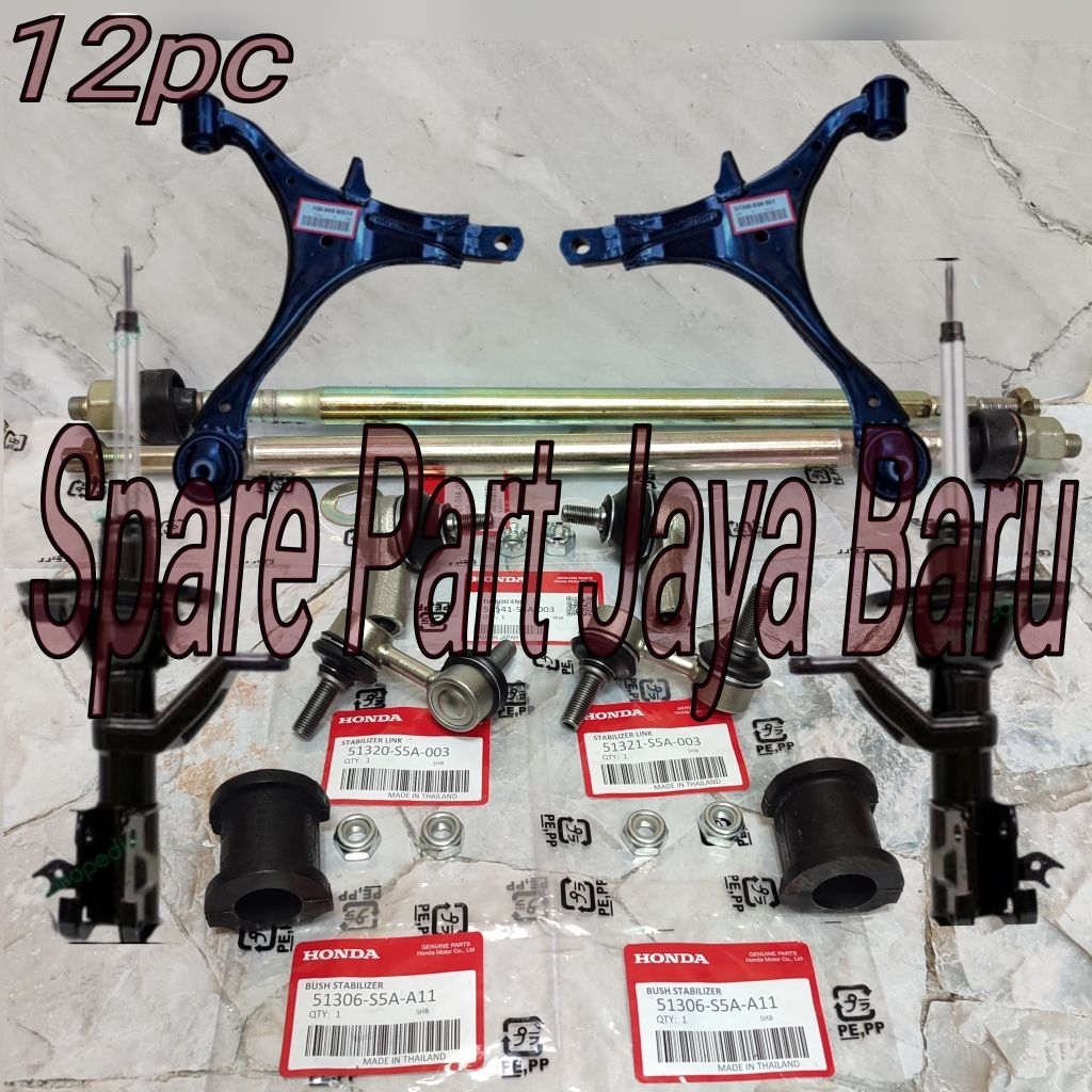 Paketan Kaki Kaki Depan CRV Crv Gen 2 2002-2006 12pc Lower Arm Set Shock Breaker Depan Set Tie rod E
