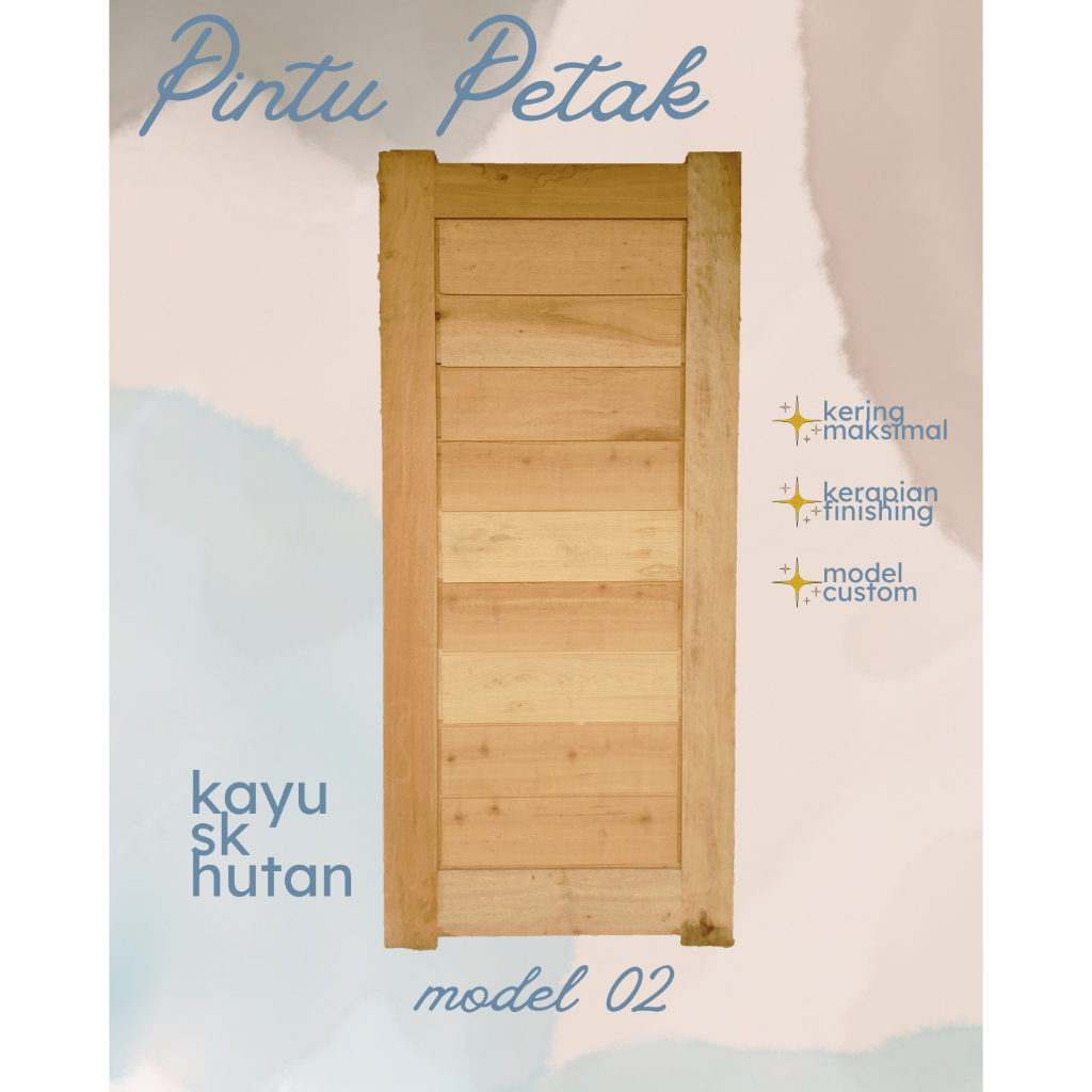 PINTU KAYU MINIMALIS / PINTU KAMAR / PINTU RUMAH / MODEL PETAK 02 Desain Mewah & Kokoh