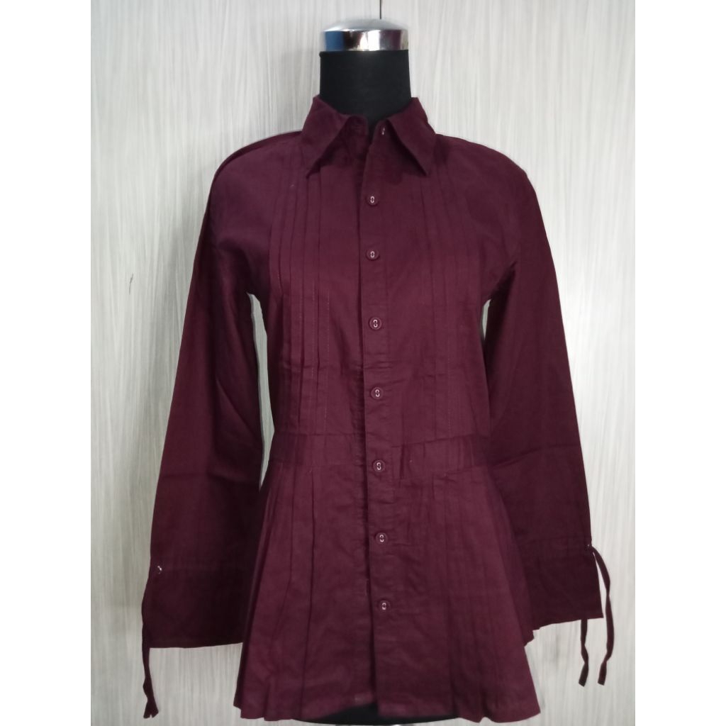 Preloved Pribadi - Kemeja wanita Brand Zerong Original - Kemeja remaja lengan panjang - kemeja remaj