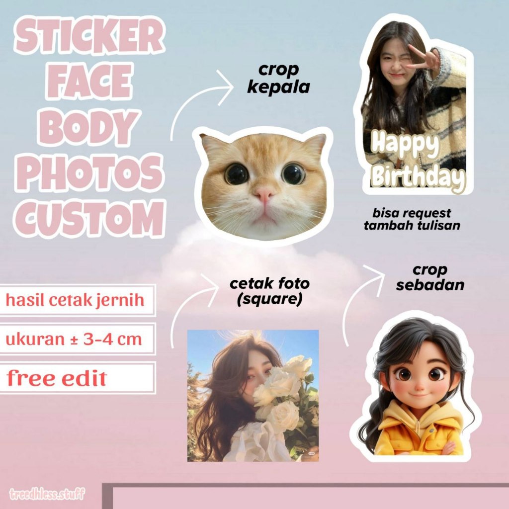 

[MURAH] STICKER CUSTOM MUKA ANTI AIR | STICKER CUSTOM BEBAS | Bebas request | High quality