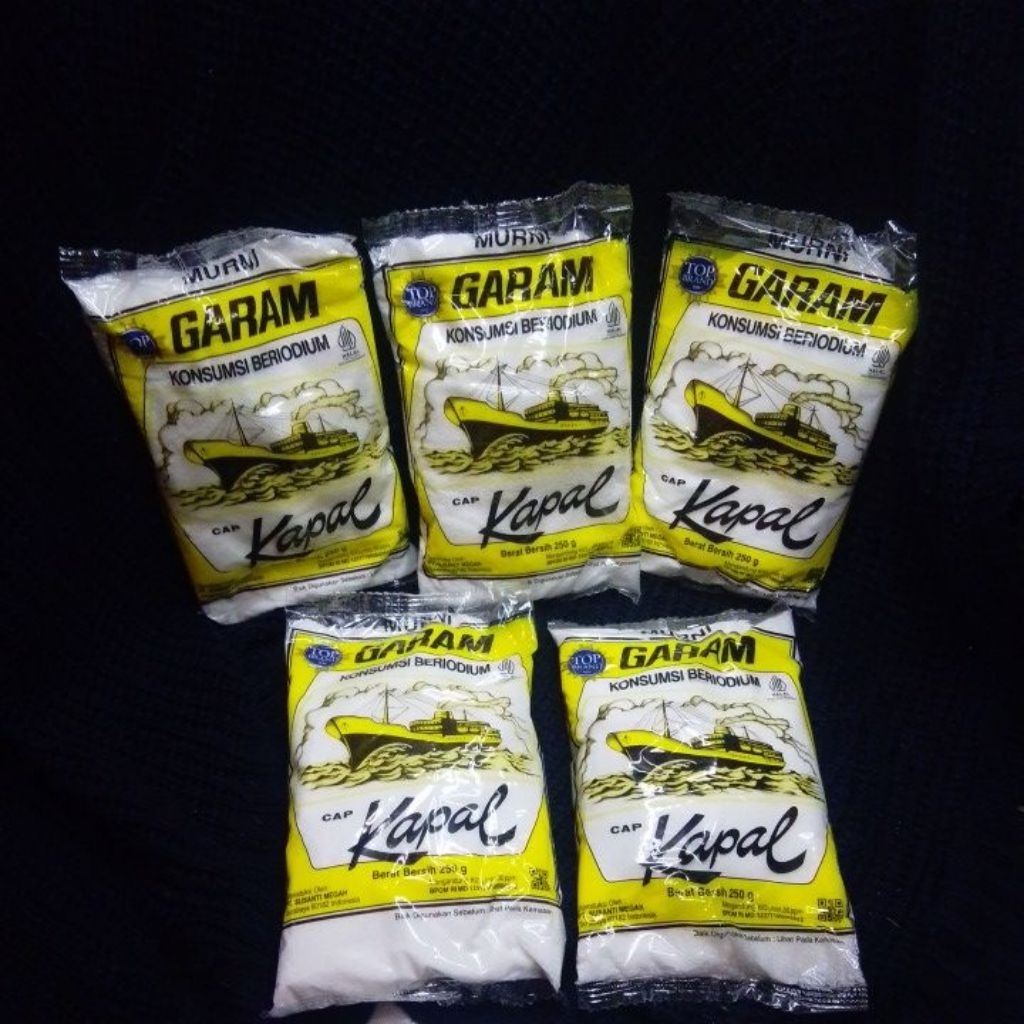 

garam cap kapal beryodium kemasan 250g×5 pcs