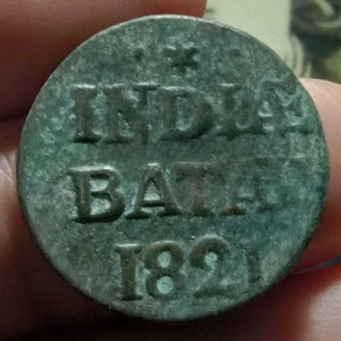 koleksi koin kuno 1/16 stuiver indiae batav 1821